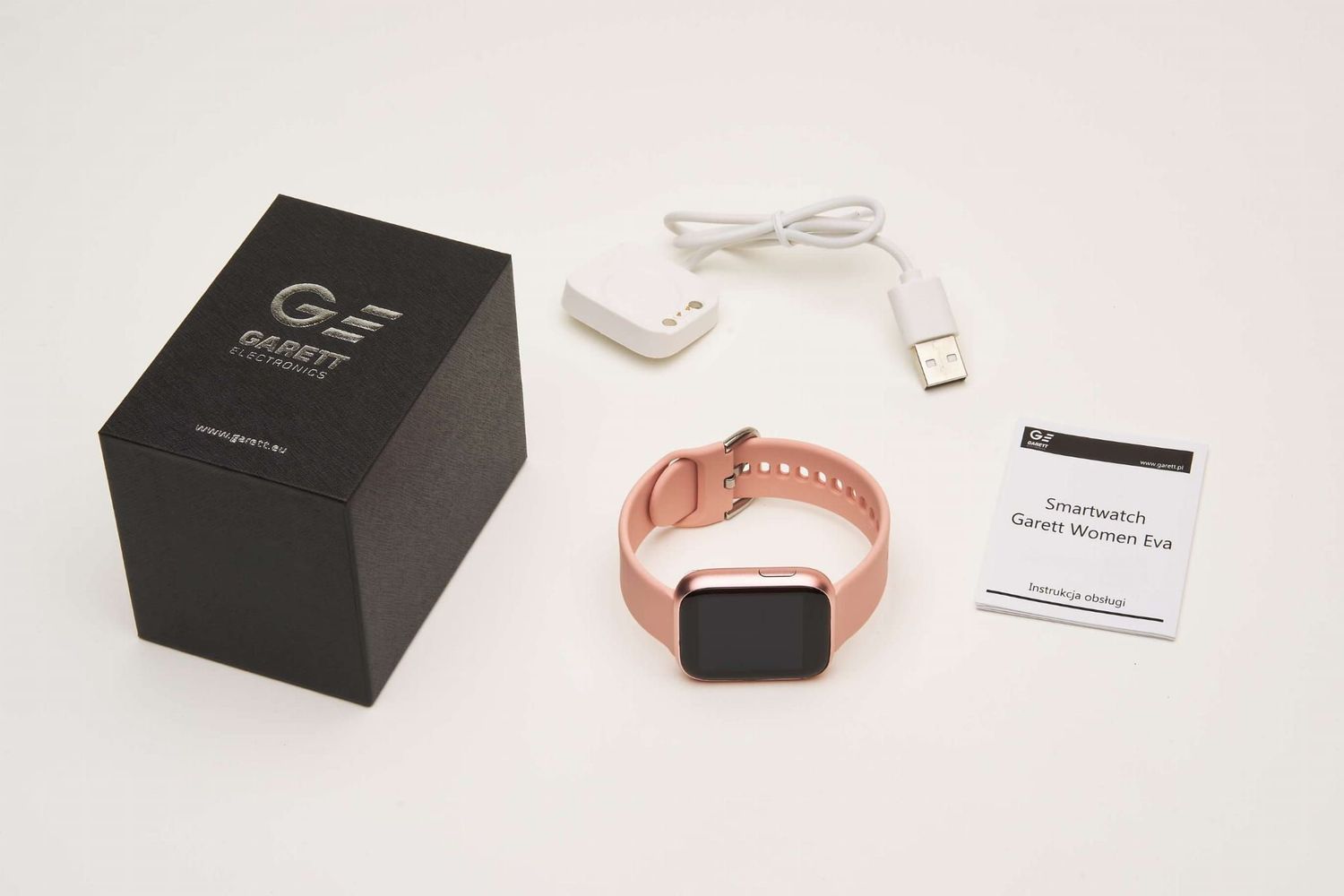 Smartwatch damski Garett Women Eva na różowym pasku silikonowym (2).jpg